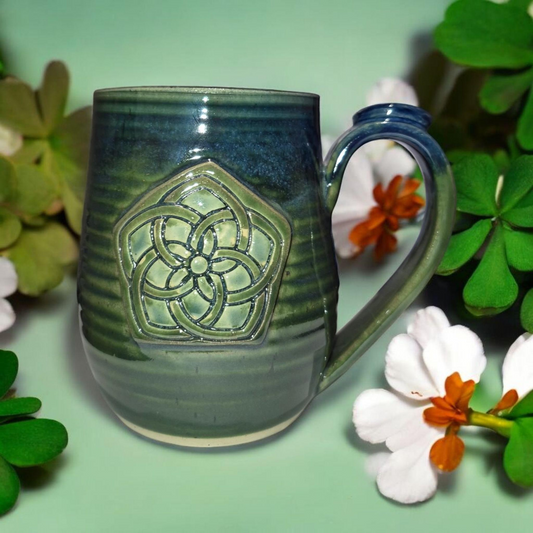 Celtic Flower Mug, Tear Drop